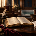 Baptist Doctrine course — open Bible in a traditional Baptist church