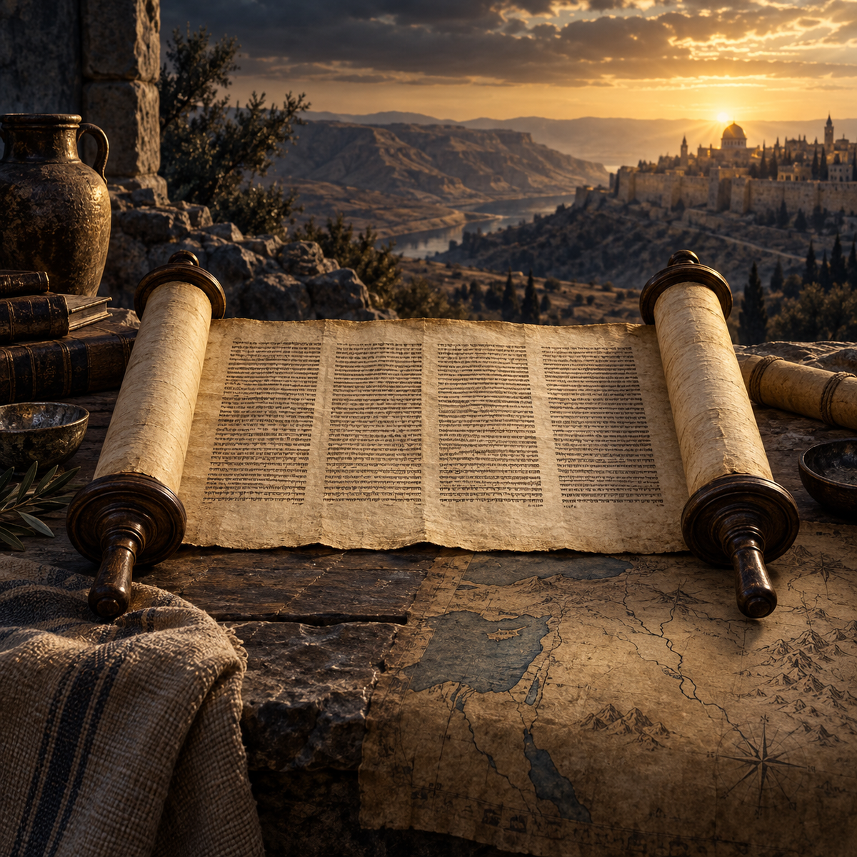 Old Testament Survey course — scroll, ancient Israel, and Bible lands