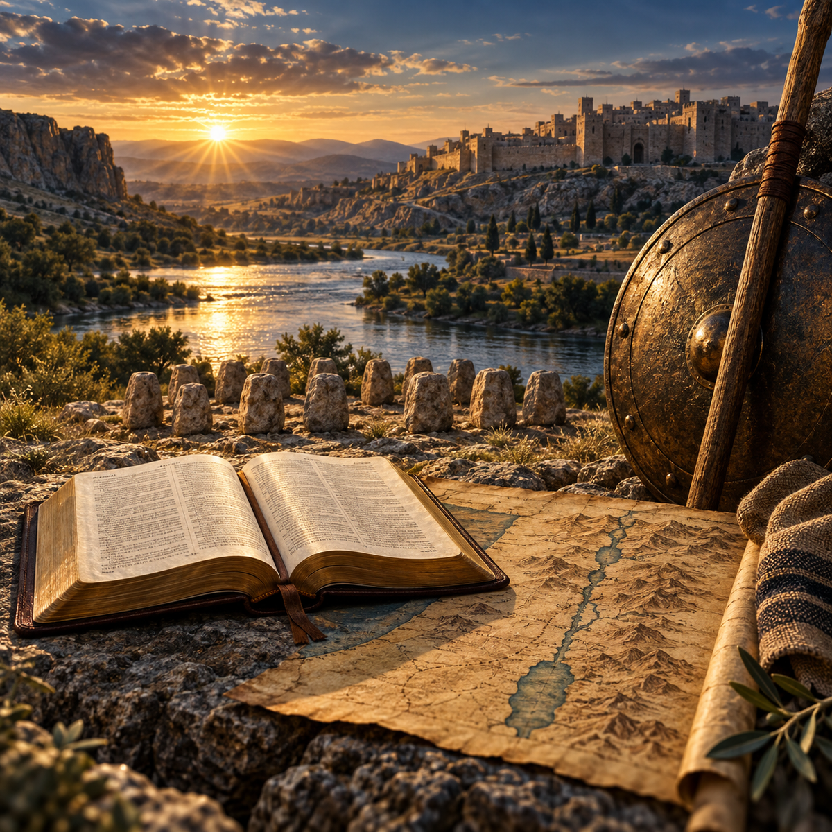 Survey of Joshua I course — Jordan River, memorial stones, and Canaan